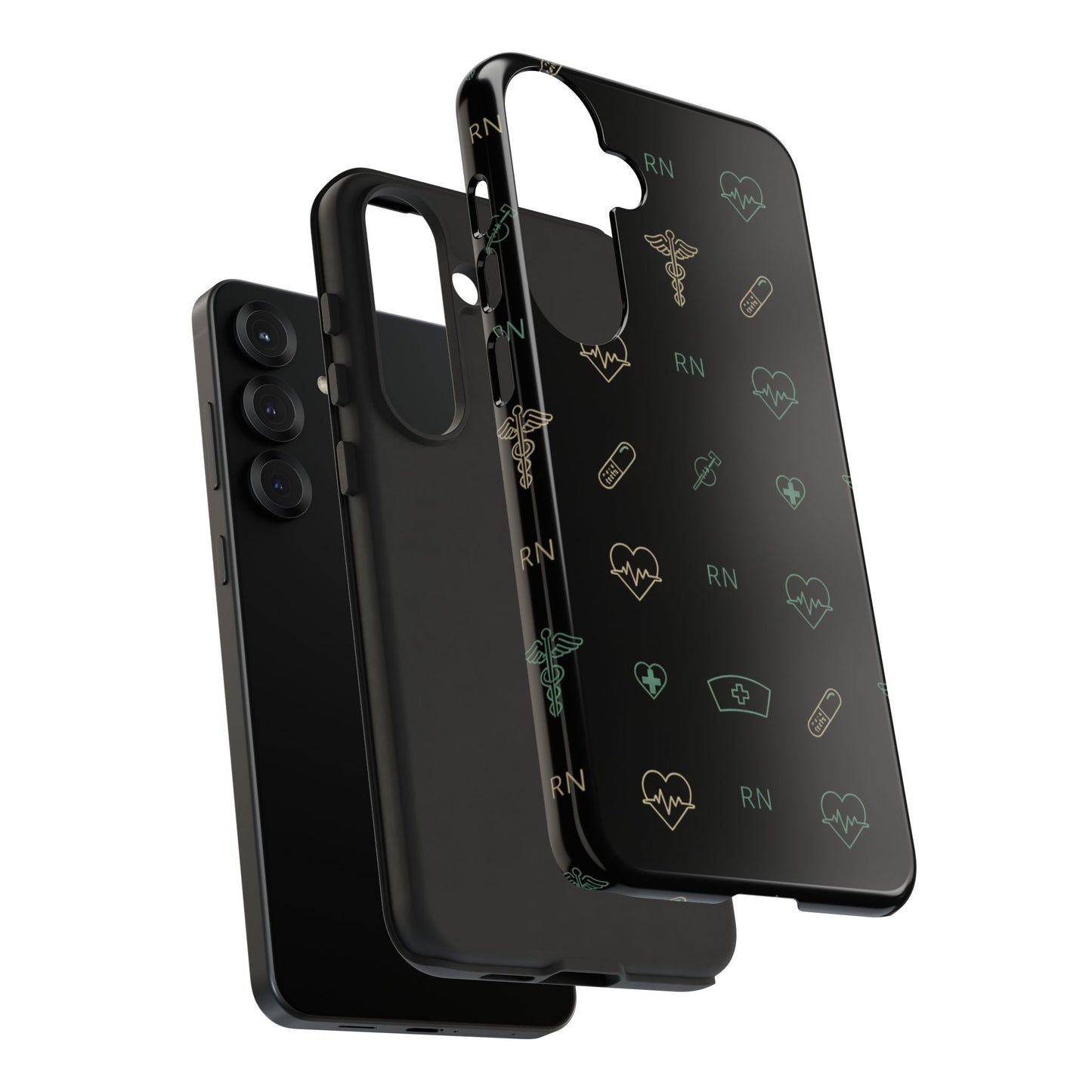 RN Nurse Phone Case – Minimal Medical Icon Pattern Healthcare Worker Tough Case