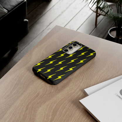 Yellow Lightning Bolt Tough Phone Case | Bold Electric Pattern Case for Iphone, Samsung Galaxy and Pixel