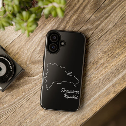 Dominican Republic Outline Phone Case – Minimal Country Map Tough Case (iPhone, Samsung, Pixel)