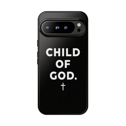 Child of God Phone Case Christian Black Aesthetic Cross Tough Cover