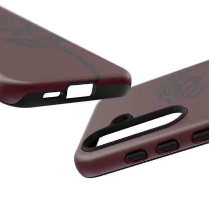 Black Rose Burgundy iPhone Case | Dark Aesthetic Shockproof Protective Cover