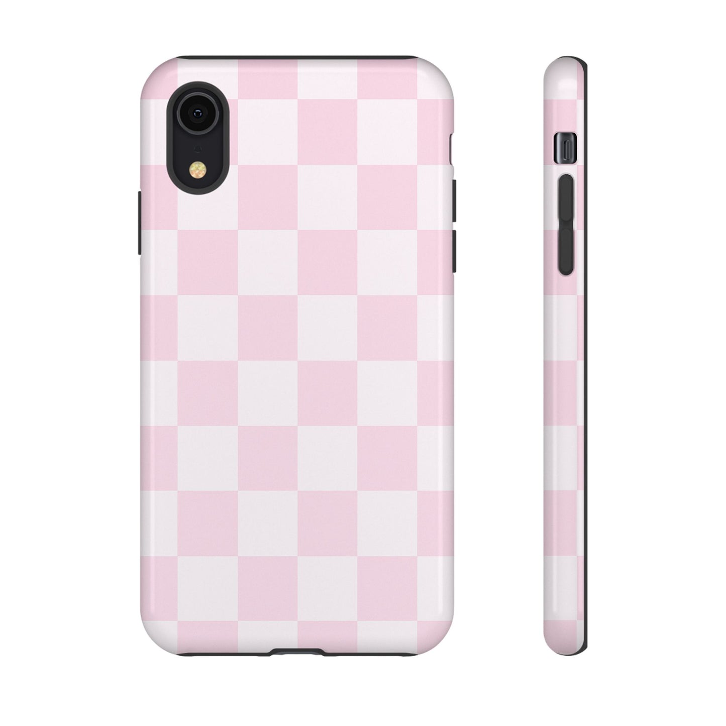 Pink Checkerboard Phone Case | Aesthetic Tough Protective Case