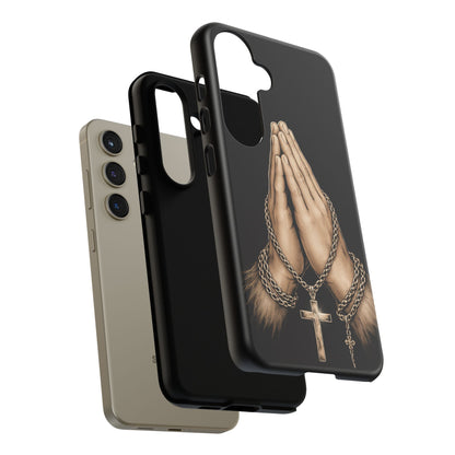 Praying Hands Cross Phone Case – Christian Faith Scripture Cover