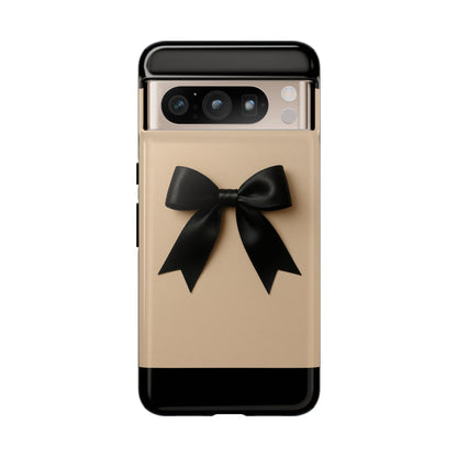 Black Bow Phone Case | Elegant Coquette Bow Design | Chic Neutral Tough Case for iPhone & Samsung