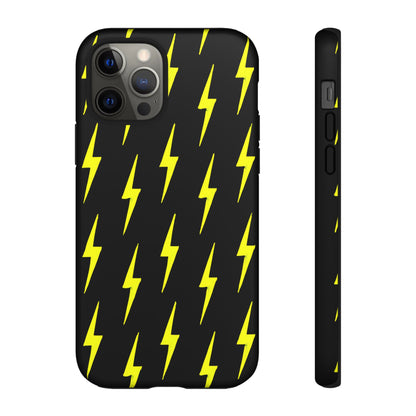 Yellow Lightning Bolt Tough Phone Case | Bold Electric Pattern Case for Iphone, Samsung Galaxy and Pixel