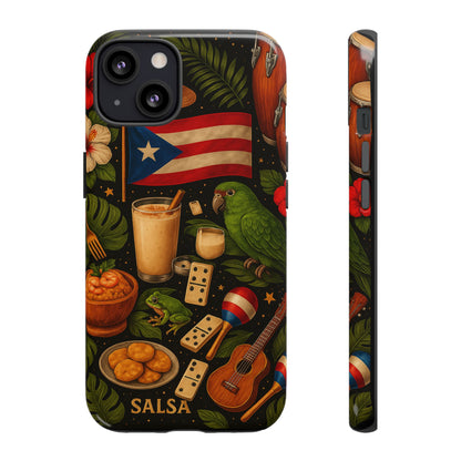 Puerto Rican Culture Phone Case | Boricua Icons Caribbean Aesthetic Tough Protective Case