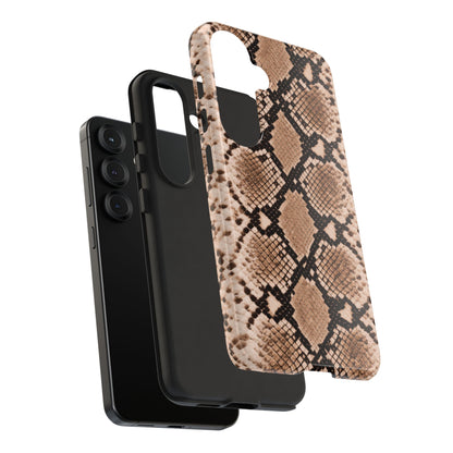 Snake Print Phone Case – Brown Python Pattern Slim Protective Cover for Iphone, Samsung Galaxy and Pixel