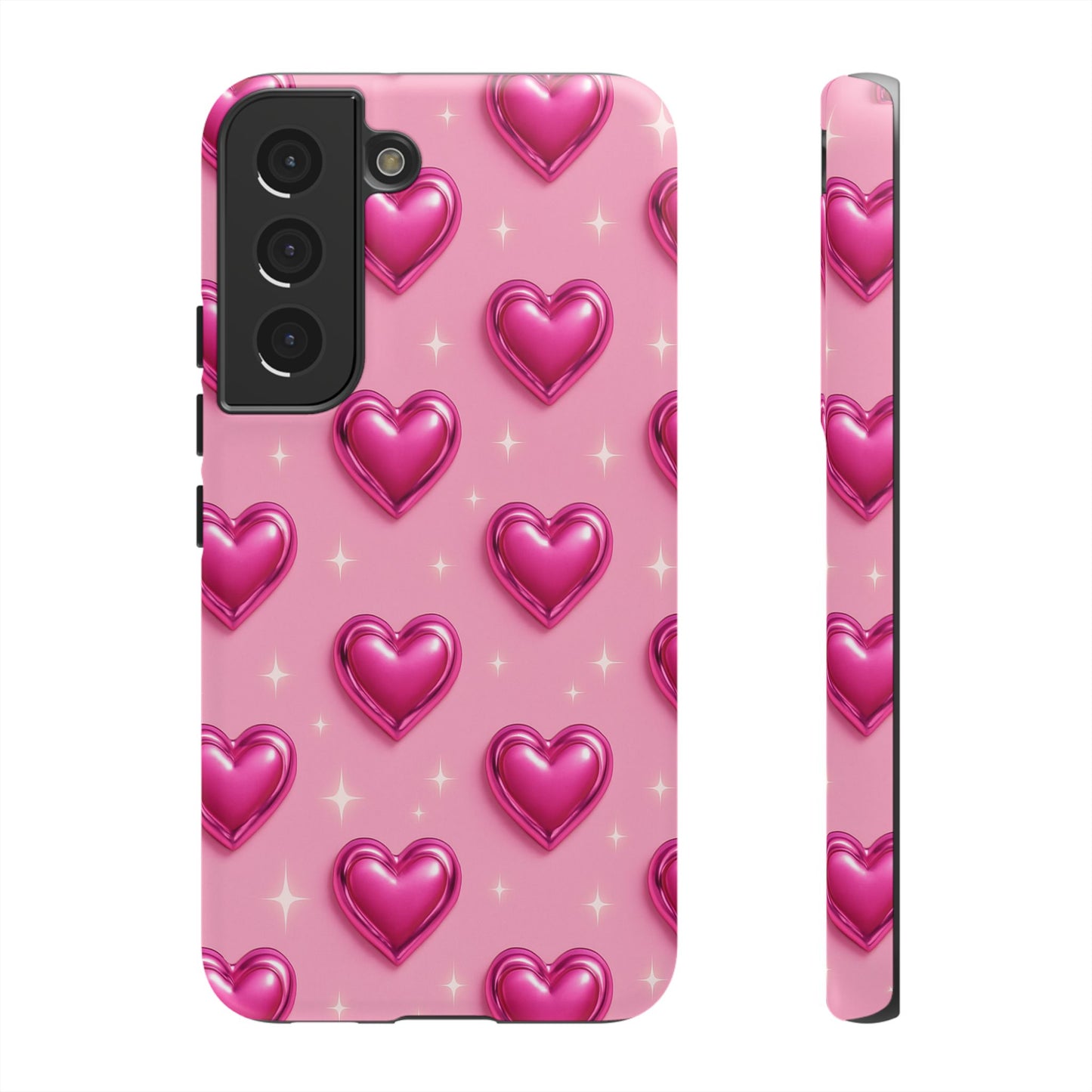 Pink Heart Pattern Phone Case | Tough Protective Case for Iphone, Samsung Galaxy and Pixel