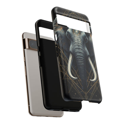 Elephant Mandala Phone Case – Black and Gold Spiritual Elephant Tough Protective Case