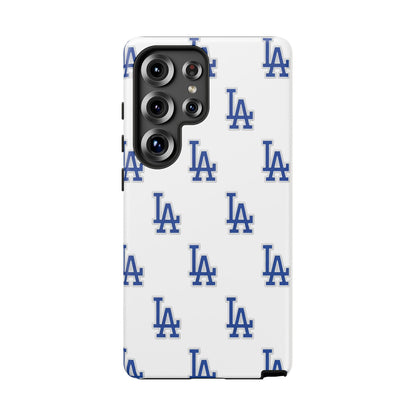 Blue LA Monogram Pattern Phone Case | Minimal Baseball Inspired Tough Cover