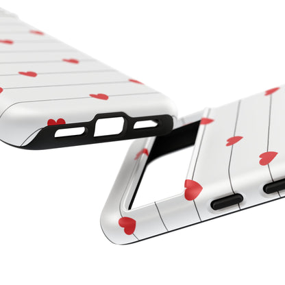 Red Heart Stripe iPhone Case | Tough Shockproof Love Aesthetic Cover