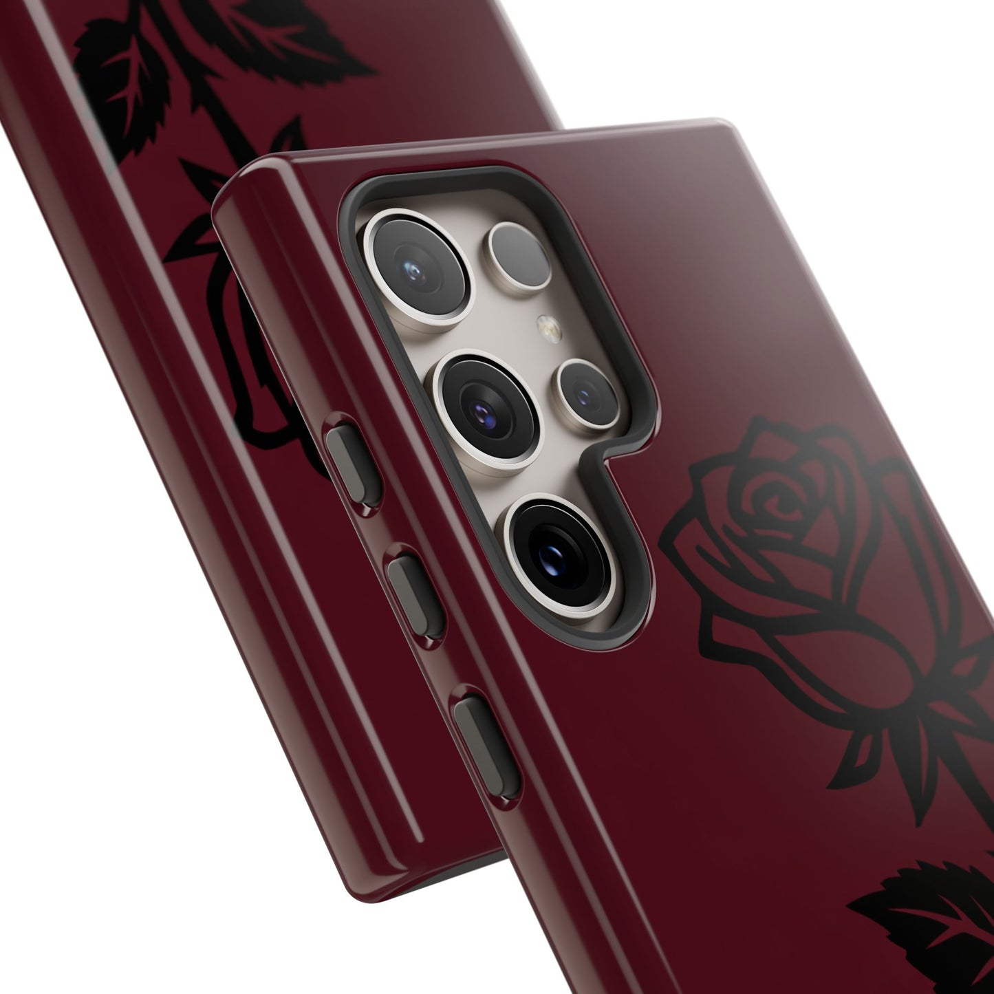 Black Rose Burgundy iPhone Case | Dark Aesthetic Shockproof Protective Cover
