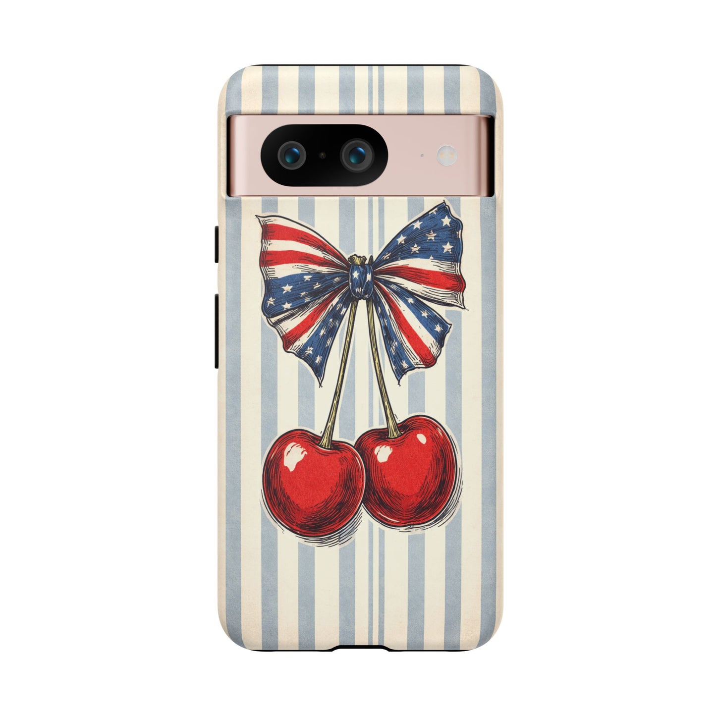 Patriotic Cherry Phone Case Americana Coquette Aesthetic iPhone Samsung