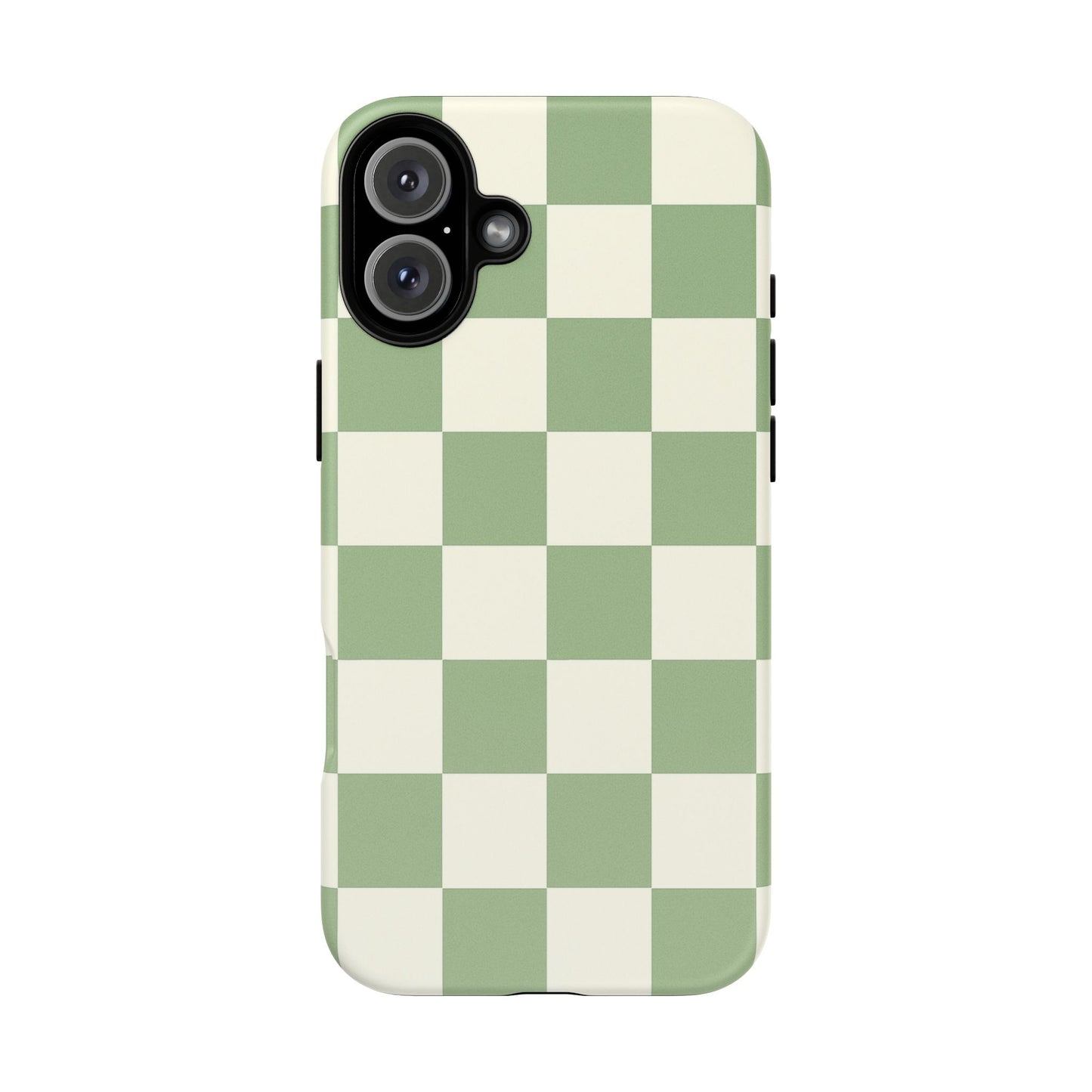 Sage Green Checkerboard Phone Case | Minimal Aesthetic Checkered iPhone & Samsung Tough Case