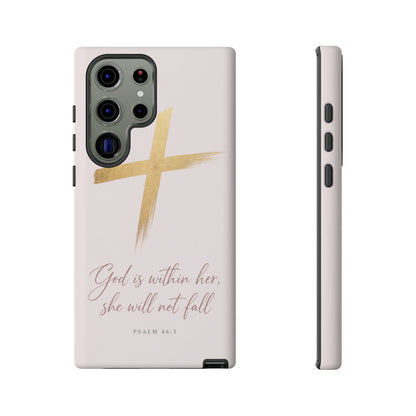 Psalm 46:5 God Is Within Her Christian Cross Phone Case Faith Gift