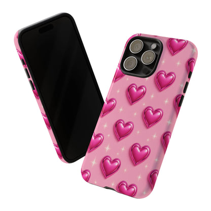 Pink Heart Pattern Phone Case | Tough Protective Case for Iphone, Samsung Galaxy and Pixel