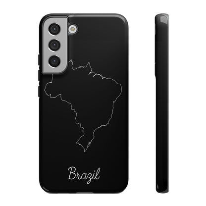 Brazil Outline Phone Case – Minimal Country Map Tough Case (iPhone, Samsung, Pixel)