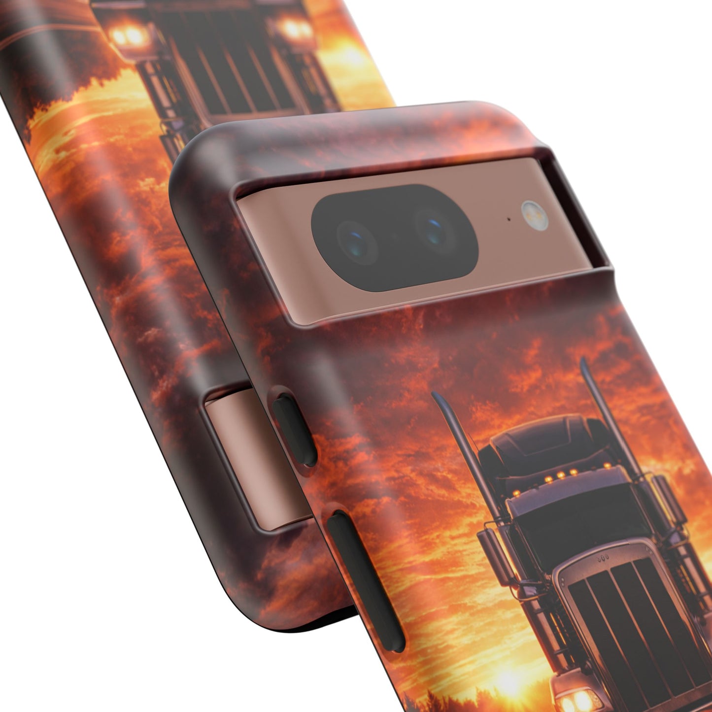 Big Rig Truck Phone Case Sunset Highway Semi Truck iPhone Samsung Cover