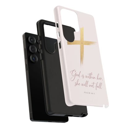 Psalm 46:5 God Is Within Her Christian Cross Phone Case Faith Gift