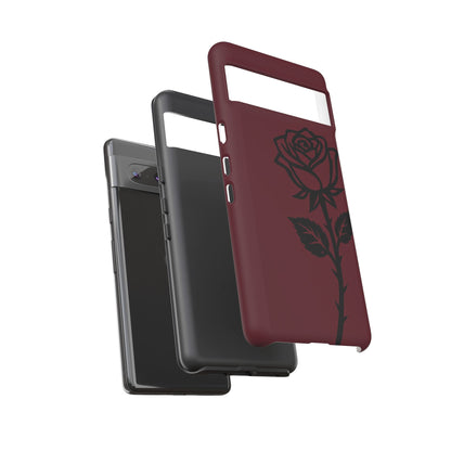 Black Rose Burgundy iPhone Case | Dark Aesthetic Shockproof Protective Cover