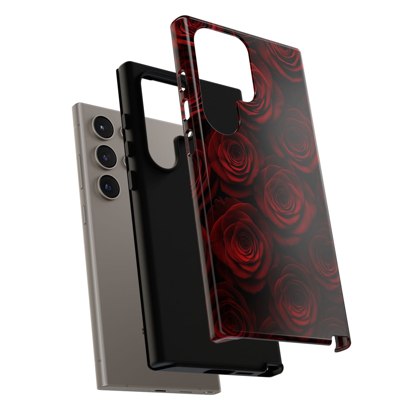 Dark Red Rose Phone Case – Gothic Floral Tough Case (iPhone, Samsung, Pixel)
