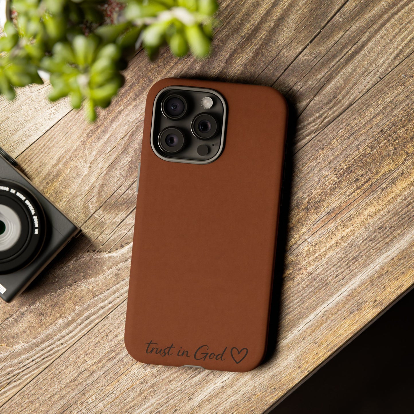 Trust in God Phone Case – Brown Christian Tough Cover