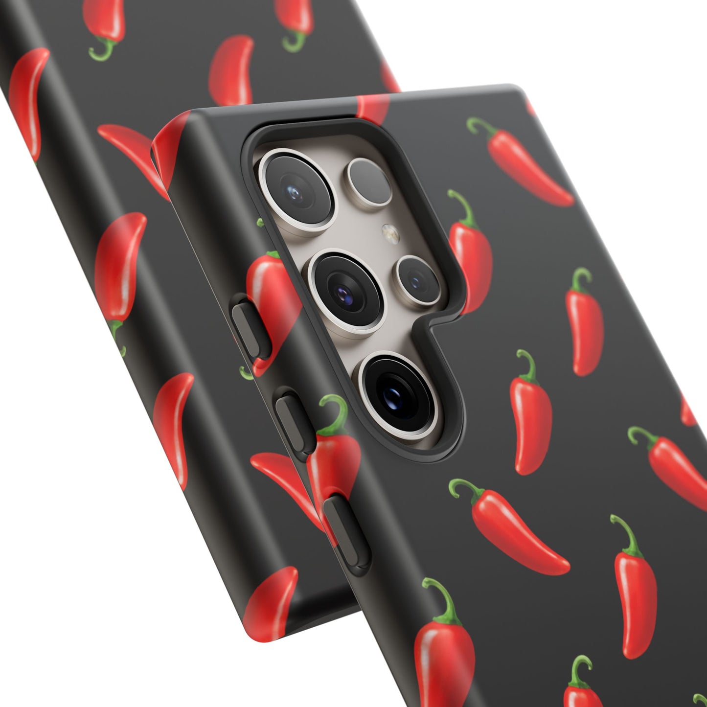 Spicy Chili Pepper Phone Case – Black Cute Hot Pepper Tough Cover for Iphone, Samsung Galaxy and Pixel