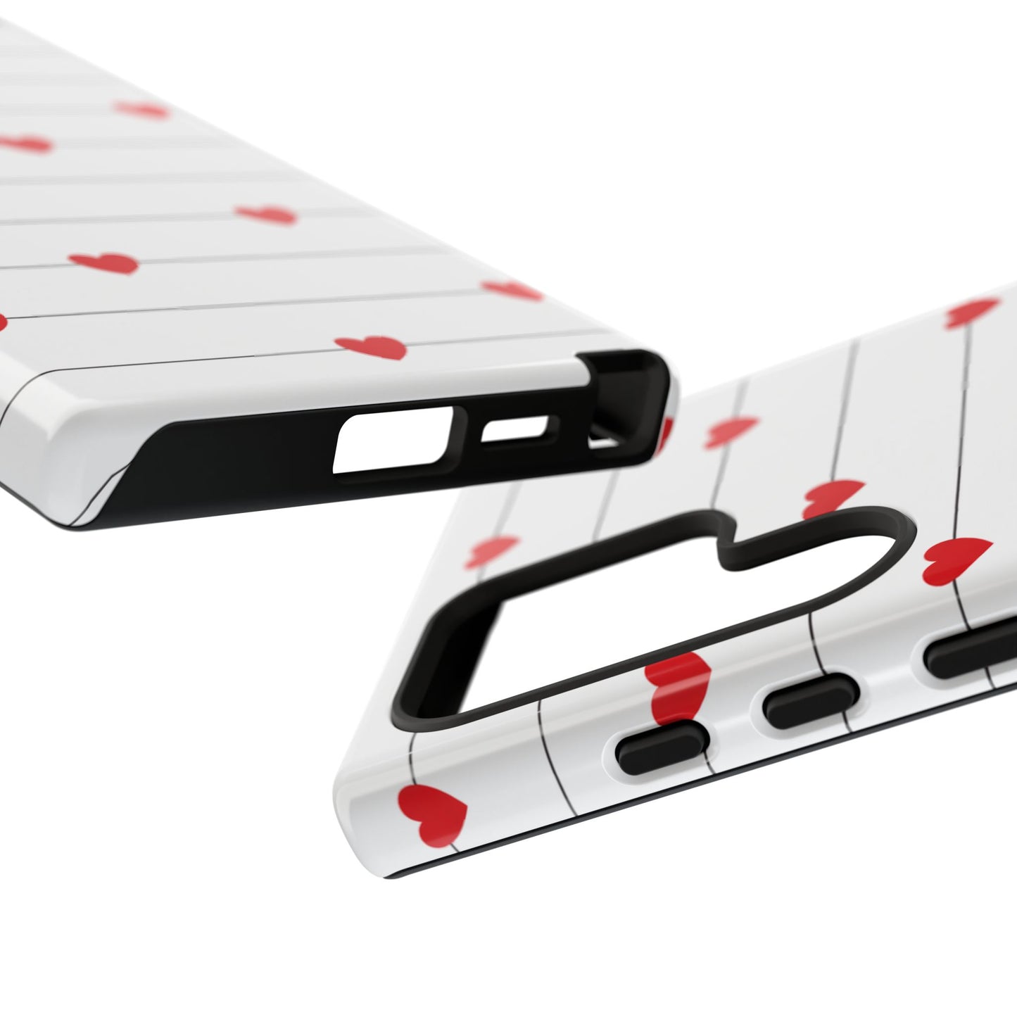 Red Heart Stripe iPhone Case | Tough Shockproof Love Aesthetic Cover