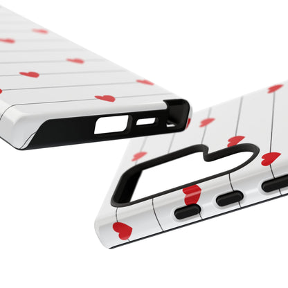 Red Heart Stripe iPhone Case | Tough Shockproof Love Aesthetic Cover