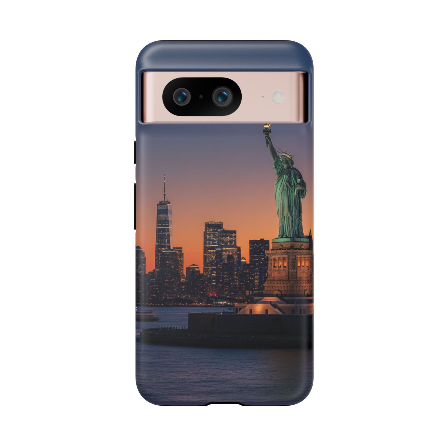 Statue of Liberty Sunset Phone Case – New York City Skyline Travel Aesthetic Tough Case