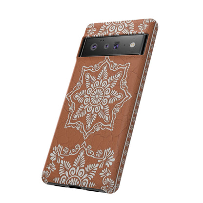 Talavera Terracotta Phone Case | Mexican Floral Pattern iPhone & Samsung Tough Case | Boho Clay Aesthetic Cover