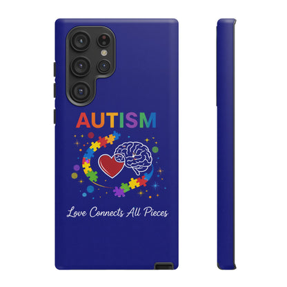 Autism Awareness Tough Case – "Love Connects All Pieces" Phone Case for Iphone, Samsung Galaxy and Pixel