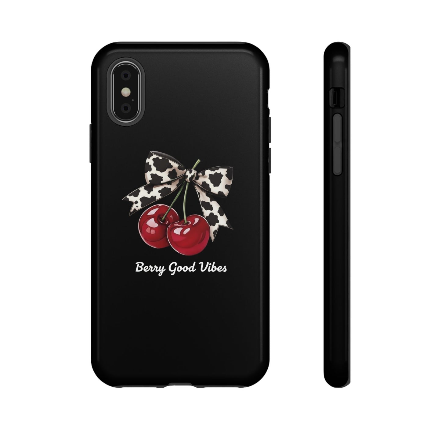 Cherry Cow Print Phone Case | Coquette Bow Aesthetic | Tough Protective Case