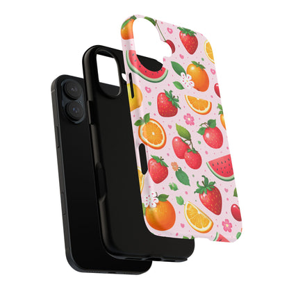 Fruit Phone Case – Tough Shockproof, Strawberry Cherry Citrus Summer Design for Iphone, Samsung Galaxy and Pixel