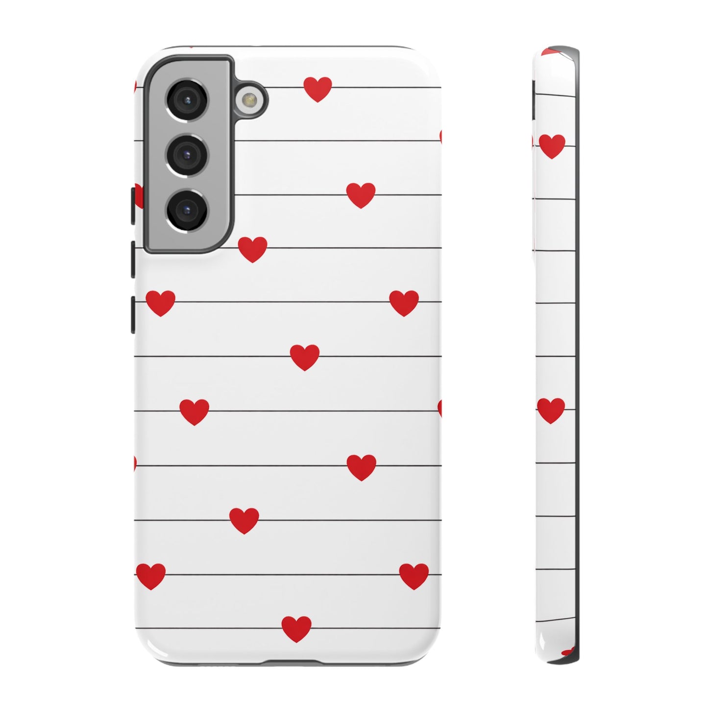 Red Heart Stripe iPhone Case | Tough Shockproof Love Aesthetic Cover