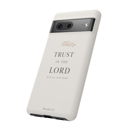 Proverbs 3:5 Christian Phone Case Trust in the Lord Minimalist Faith Cover