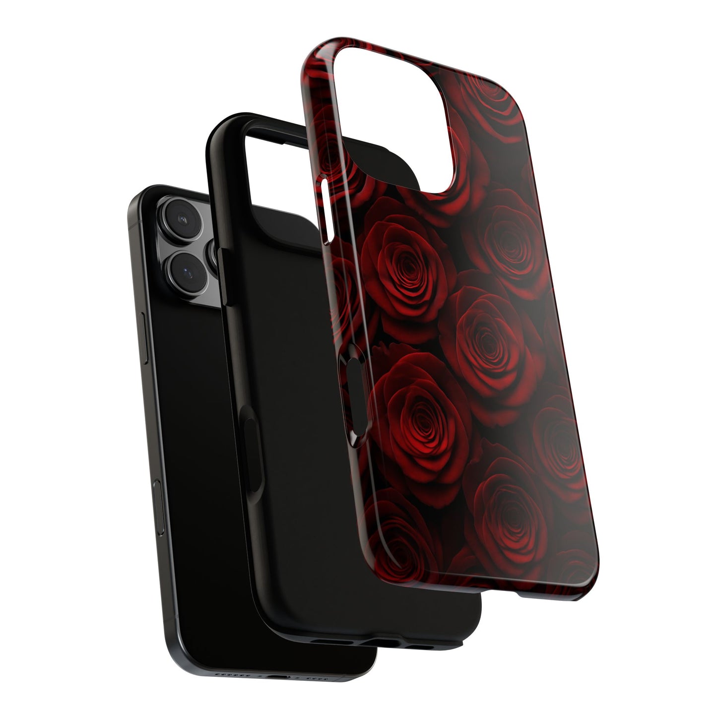 Dark Red Rose Phone Case – Gothic Floral Tough Case (iPhone, Samsung, Pixel)