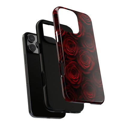 Dark Red Rose Phone Case – Gothic Floral Tough Case (iPhone, Samsung, Pixel)