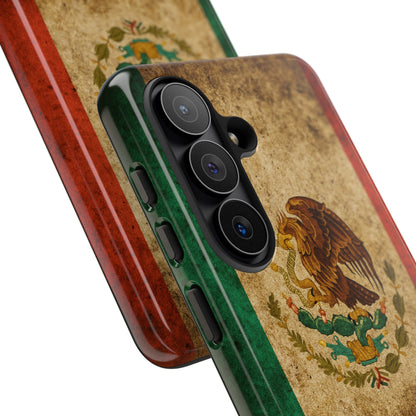 Vintage Mexico Flag Phone Case – Mexican Pride Grunge Flag Aesthetic Tough Case