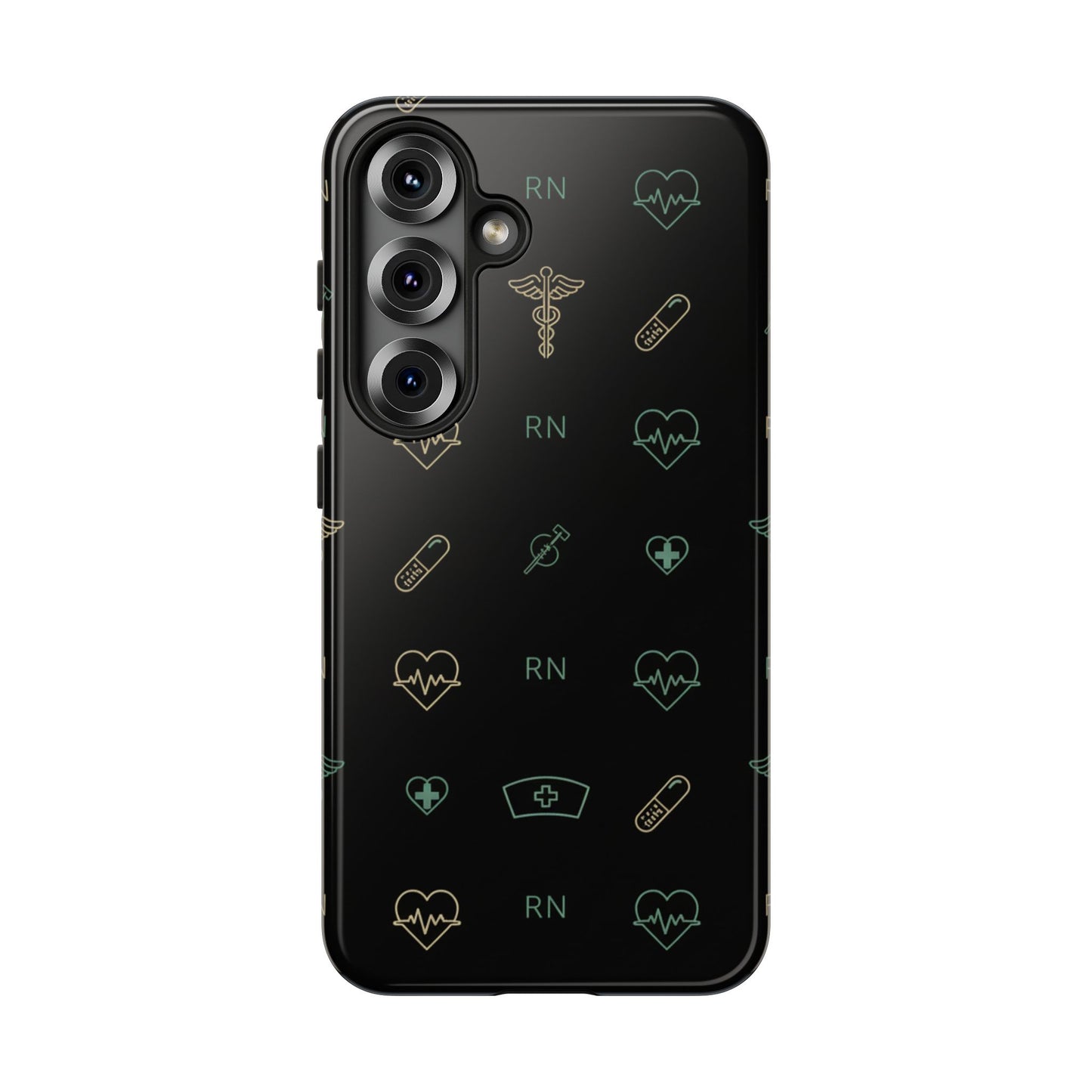 RN Nurse Phone Case – Minimal Medical Icon Pattern Healthcare Worker Tough Case