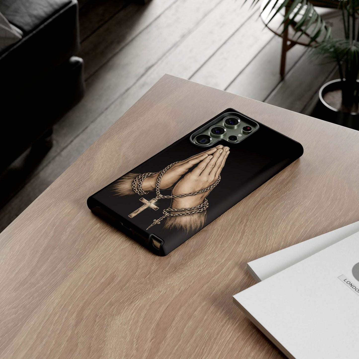 Praying Hands Cross Phone Case – Christian Faith Scripture Cover