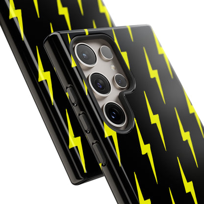 Yellow Lightning Bolt Tough Phone Case | Bold Electric Pattern Case for Iphone, Samsung Galaxy and Pixel
