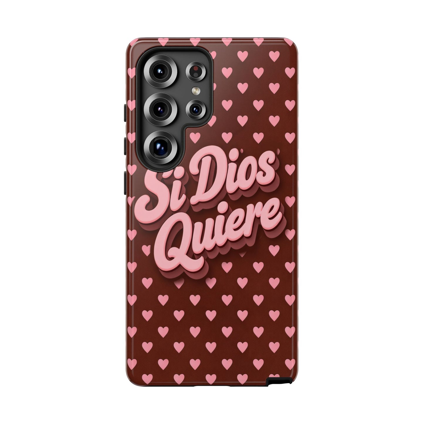 Si Dios Quiere Phone Case Latina Aesthetic Pink Hearts iPhone Samsung