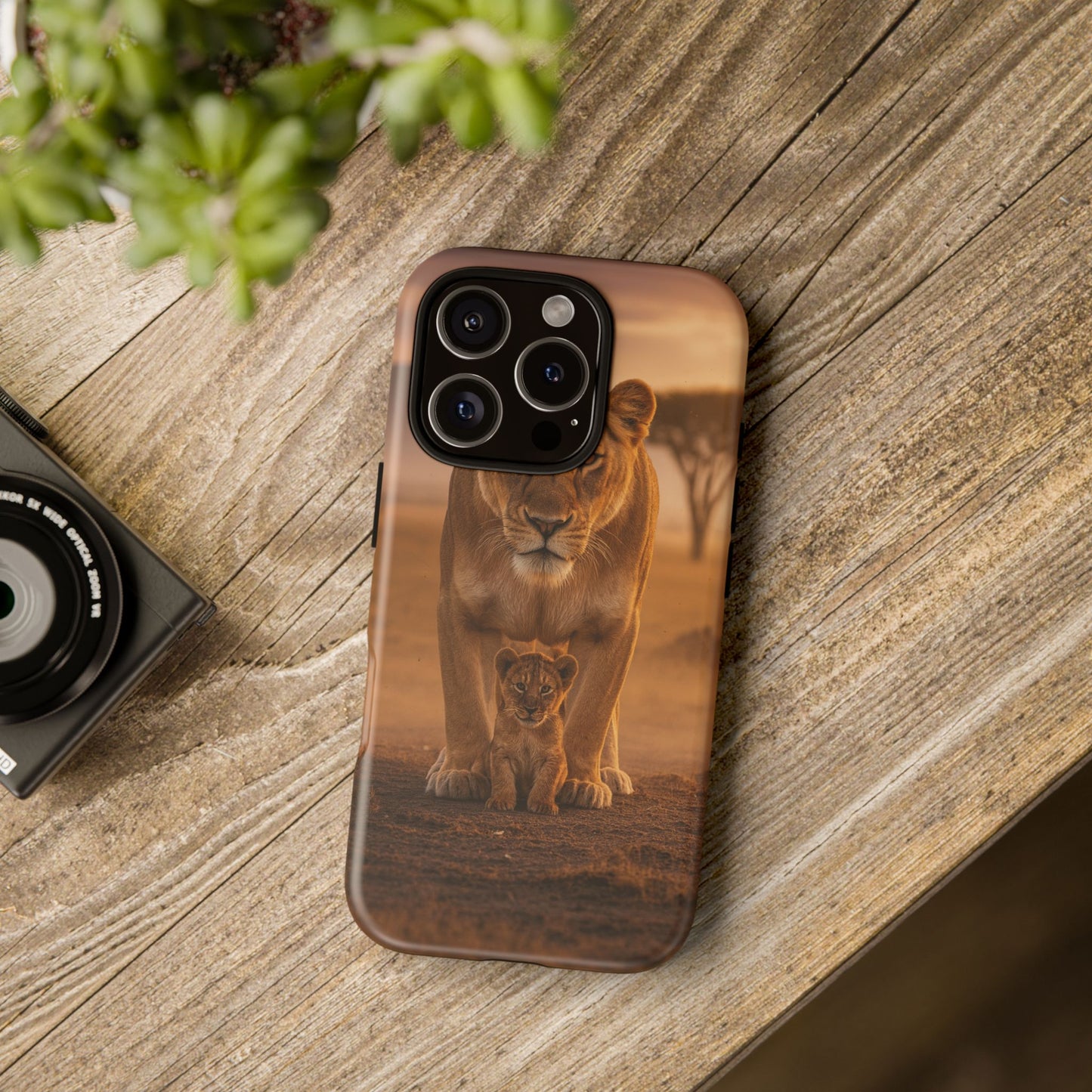 Lioness & Cub Phone Case | Safari Wildlife Tough Case for iPhone & Samsung