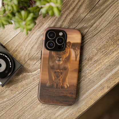 Lioness & Cub Phone Case | Safari Wildlife Tough Case for iPhone & Samsung