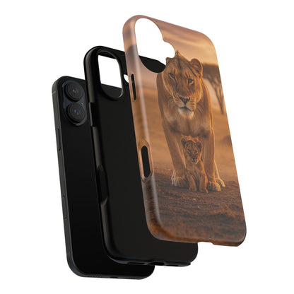 Lioness & Cub Phone Case | Safari Wildlife Tough Case for iPhone & Samsung