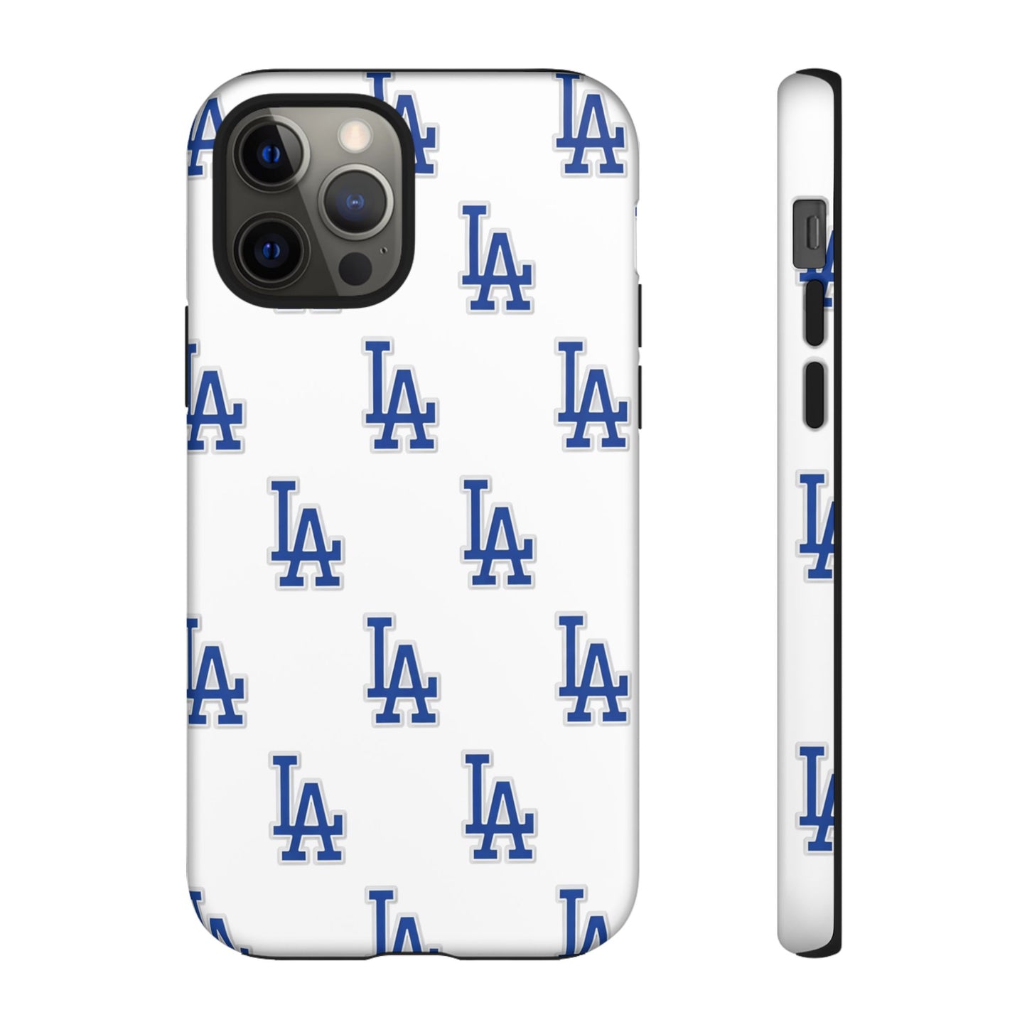 Blue LA Monogram Pattern Phone Case | Minimal Baseball Inspired Tough Cover