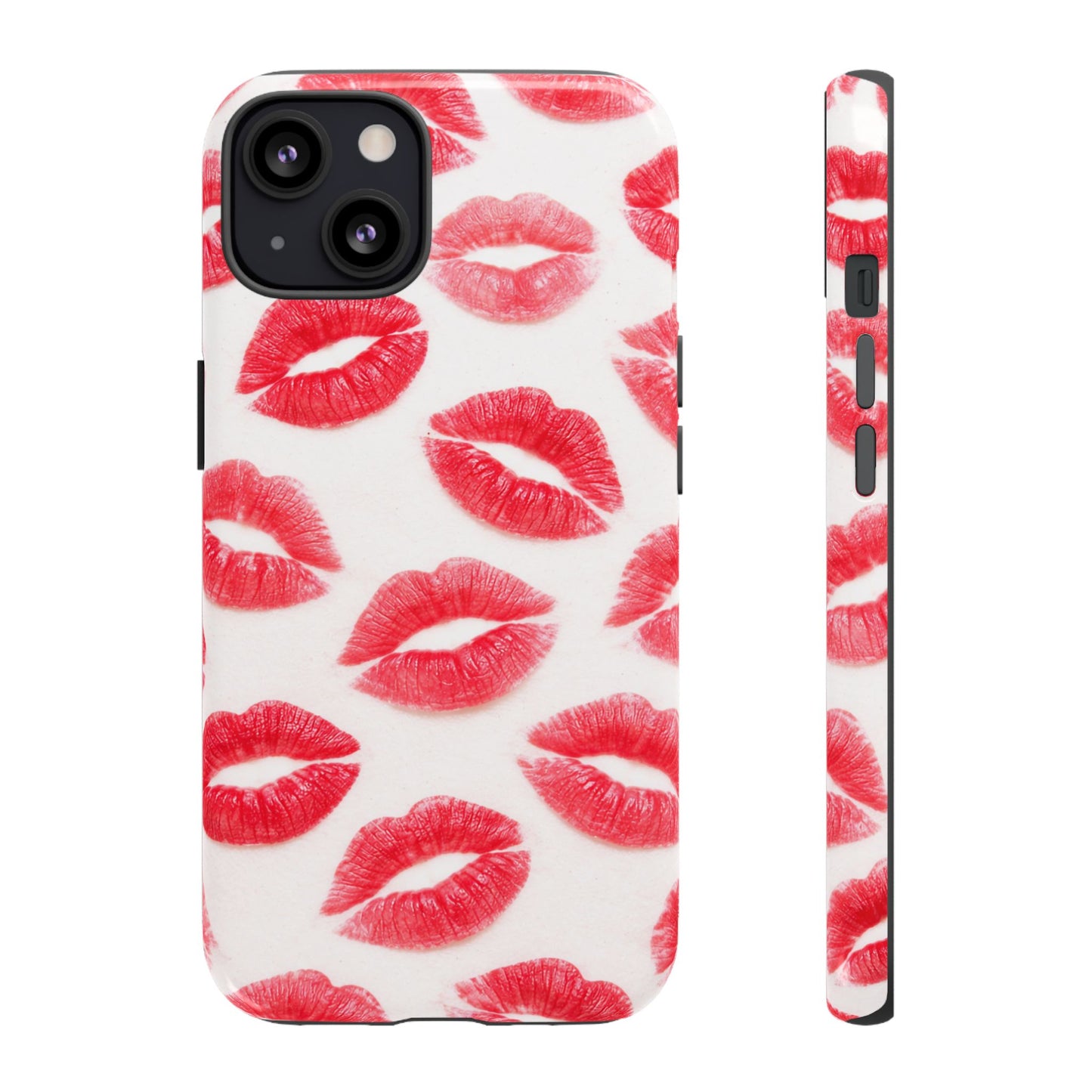 Red Lipstick Kiss Phone Case – Sexy Lip Print Pattern Tough Protective Cover