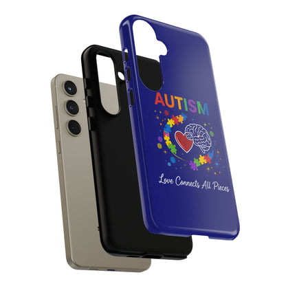 Autism Awareness Tough Case – "Love Connects All Pieces" Phone Case for Iphone, Samsung Galaxy and Pixel
