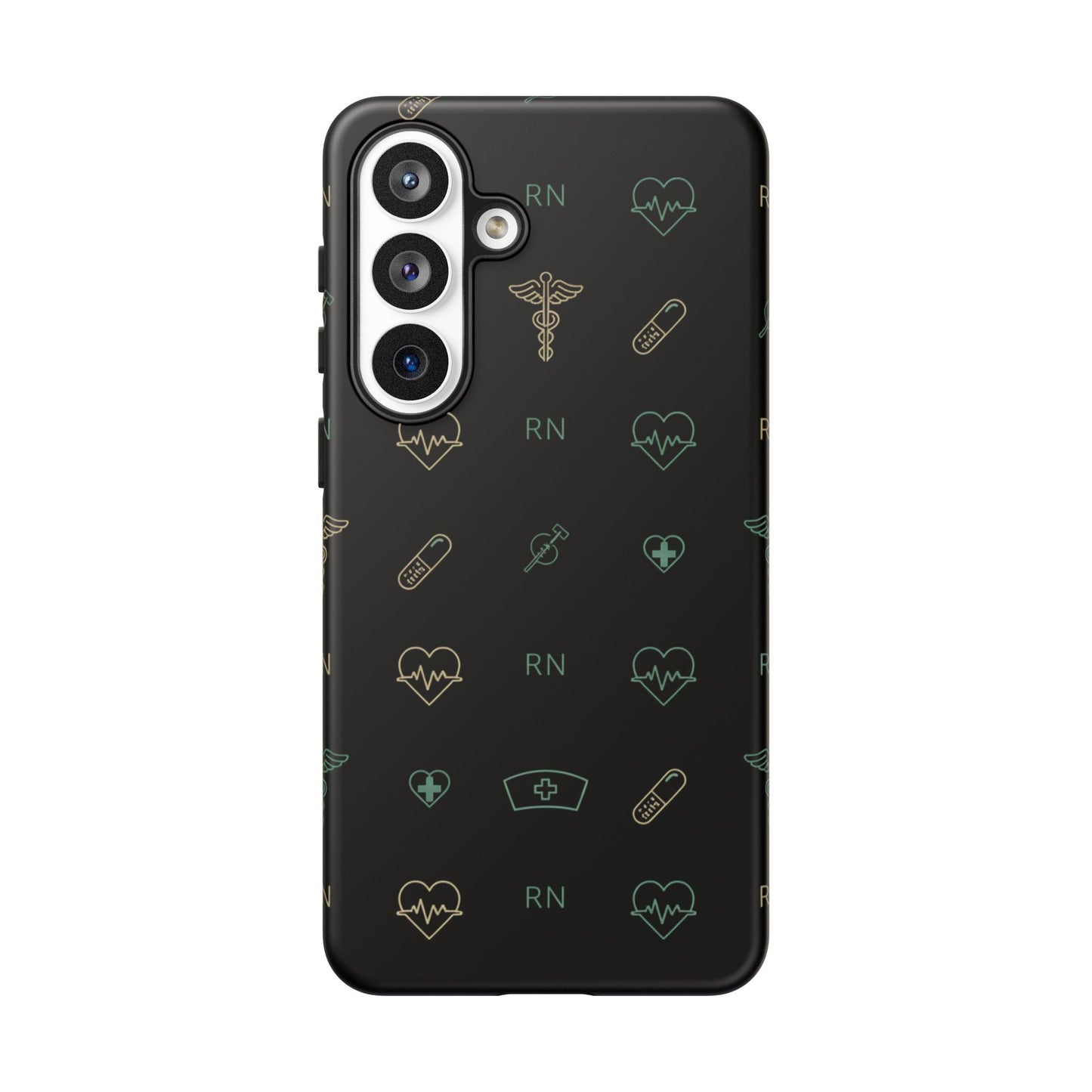 RN Nurse Phone Case – Minimal Medical Icon Pattern Healthcare Worker Tough Case